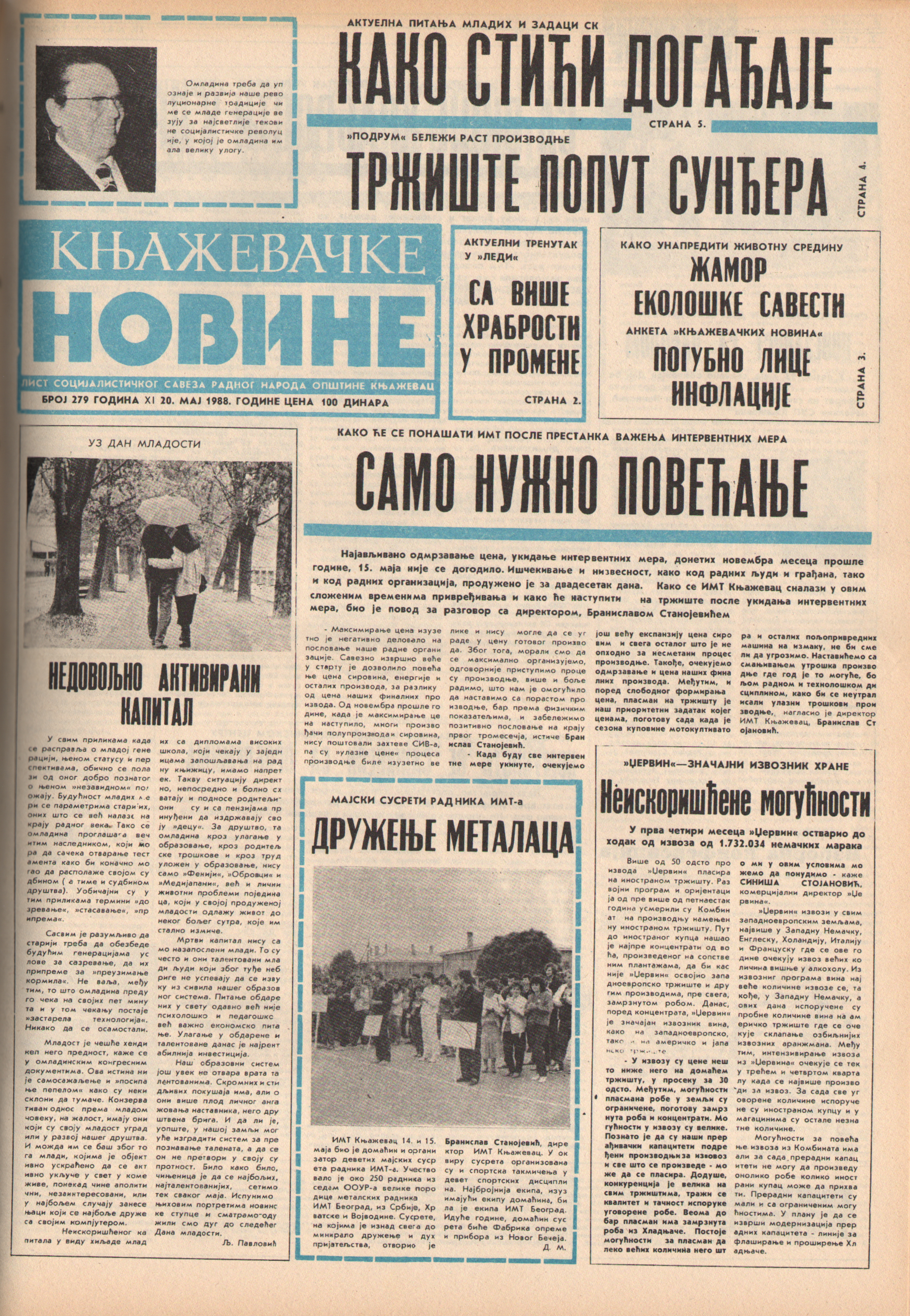 Књажевачке новине, број 279, година 1988