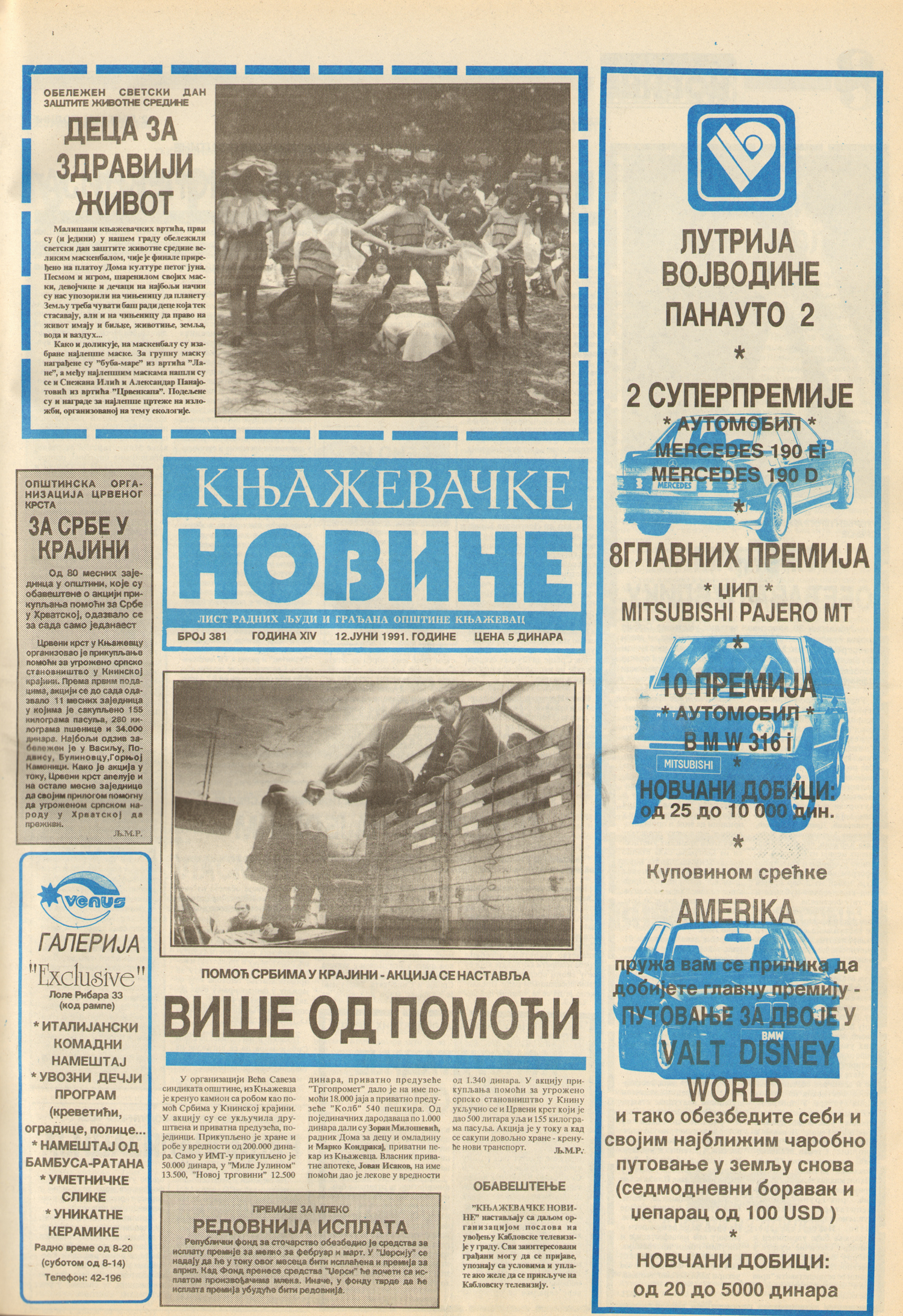 Књажевачке новине, број 381, година 1991